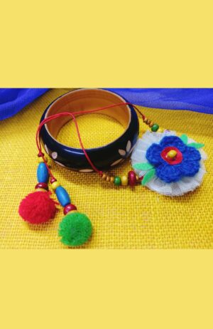 Eco Rakhi - Crochet Blue Flower